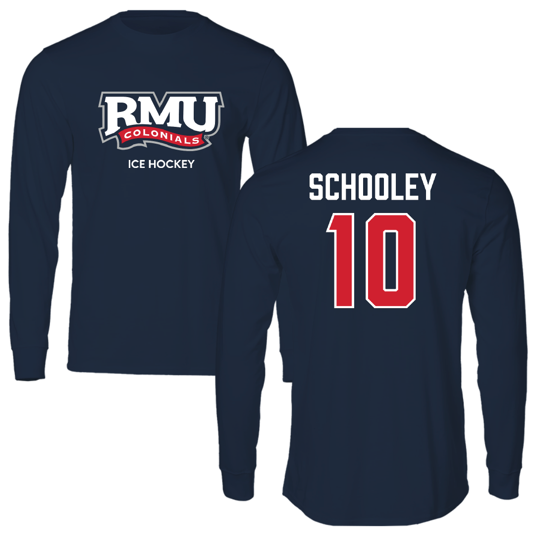 Robert Morris University Ice Hockey (W) Navy RMU Long Sleeve - #10 Kaitlyn Schooley