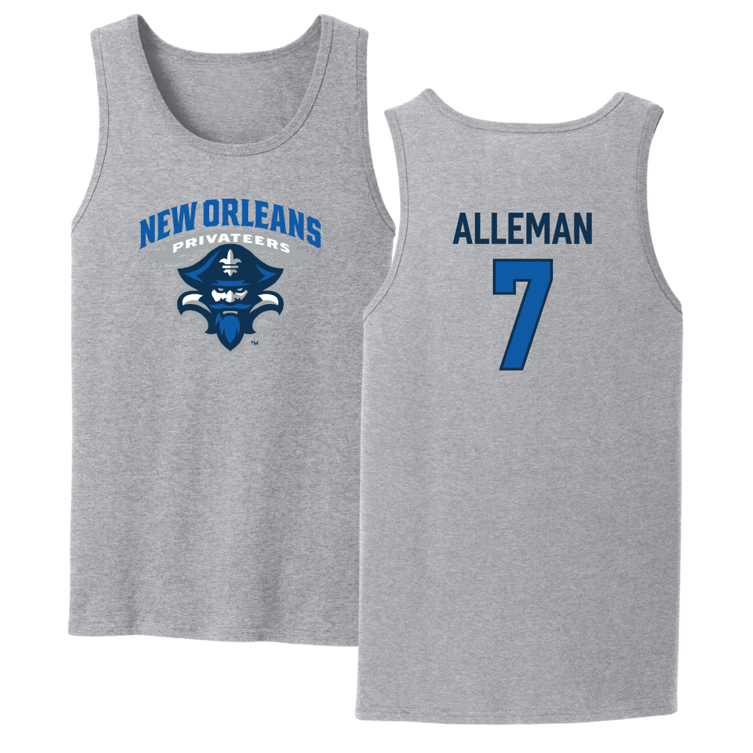 University of New Orleans Volleyball Sport Gray Tank Top - #7 Lani Alleman