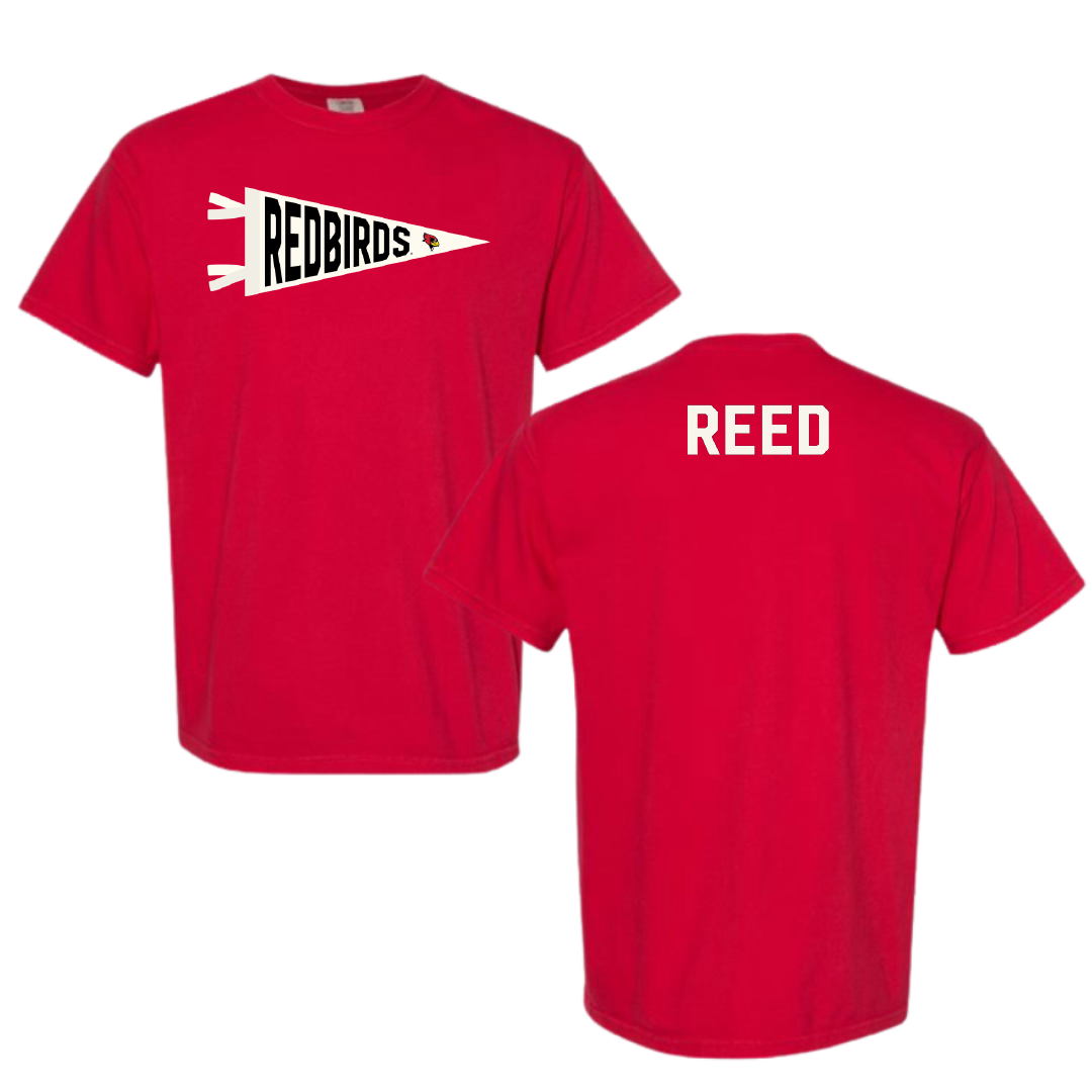 Illinois State University Track and Field Red Pennant Comfort Colors Tee - Maggie Reed