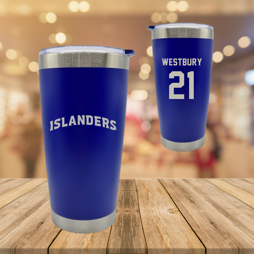 Texas A&M University-Corpus Christi Soccer Blue Stainless Steel Tumbler - #21 Morgan Westbury