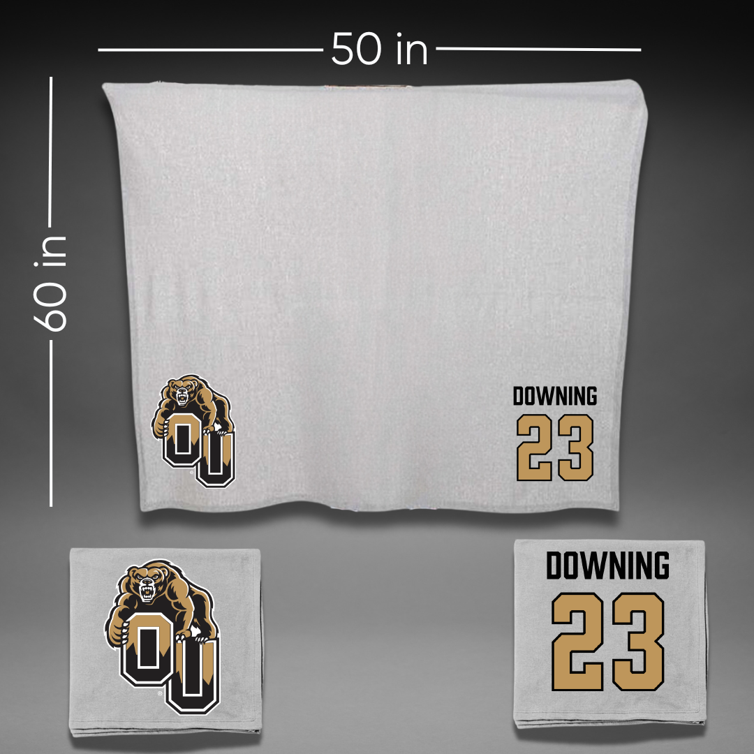 Oakland University Soccer Gray Blanket - #23 Marina Downing