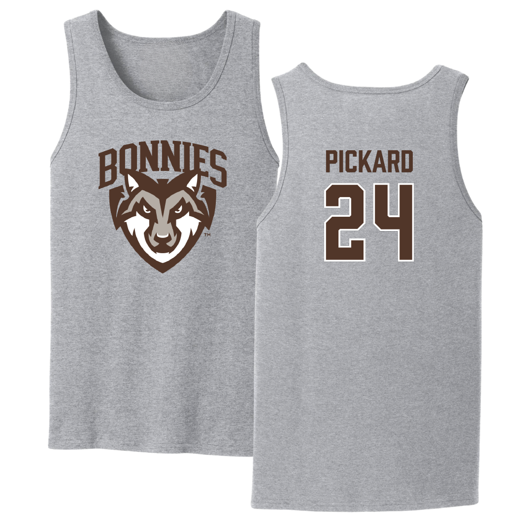 St. Bonaventure University Soccer Sport Gray Tank Top - #24 Kristin Pickard