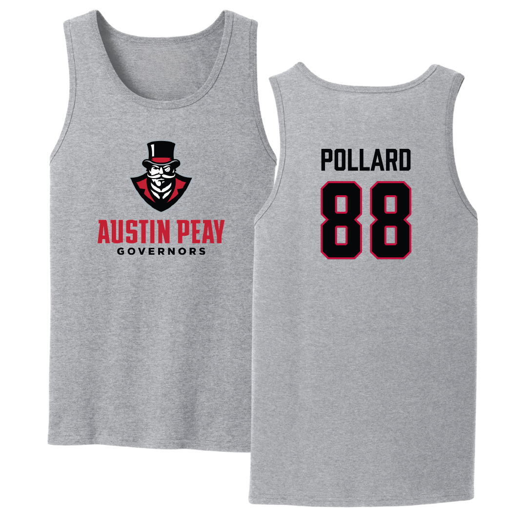 Austin Peay State University Baseball Sport Gray Tank Top - #88 Davin Pollard
