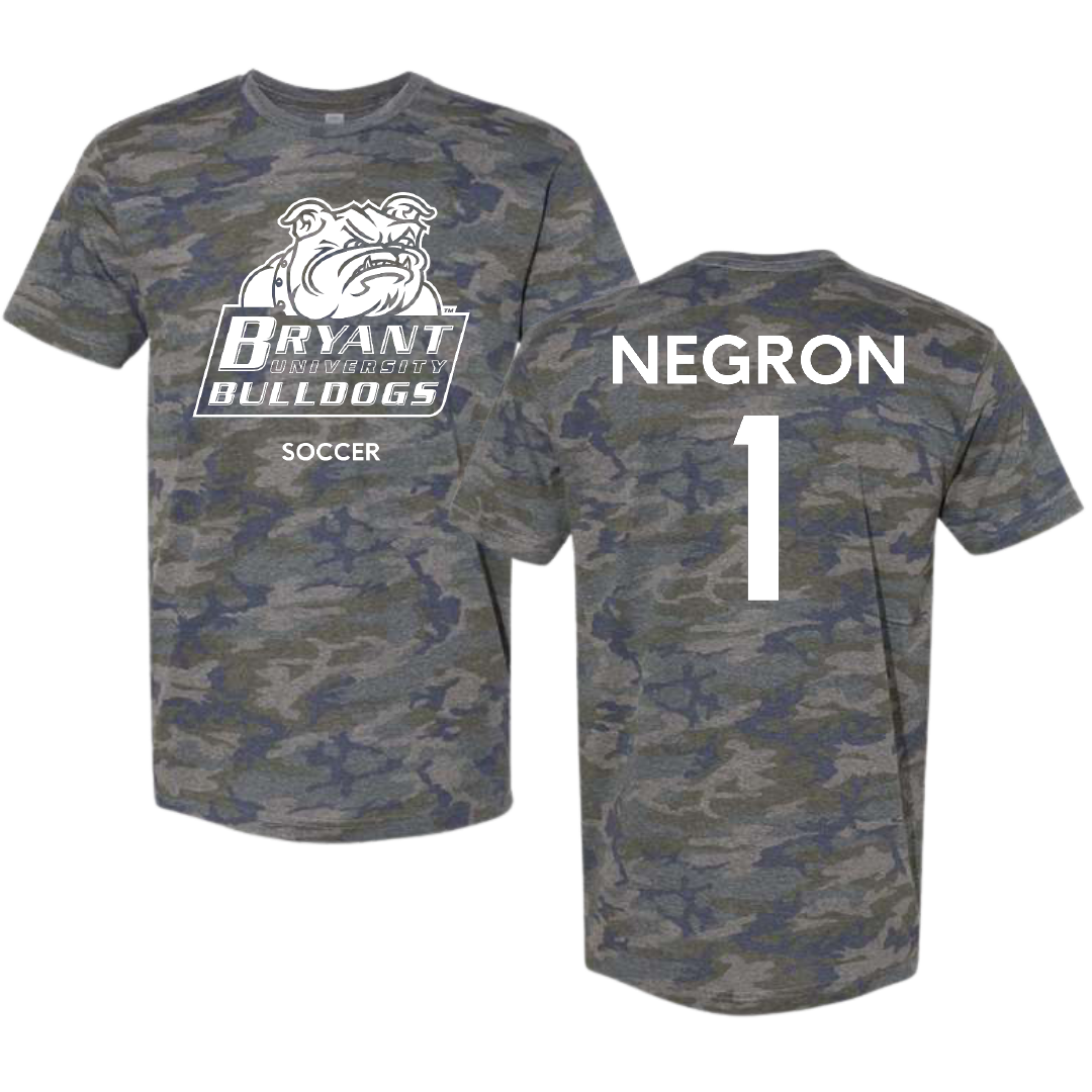 Bryant University Soccer (W) Vintage Camo Tee - #1 Selena Negron