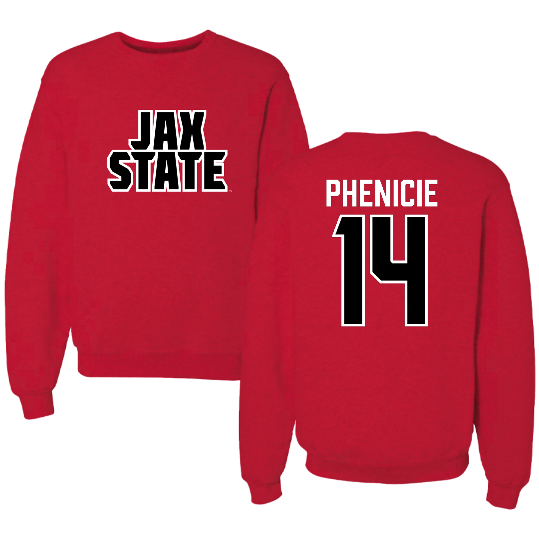 Jacksonville State University Volleyball Red Crewneck - #14 Parker Phenicie