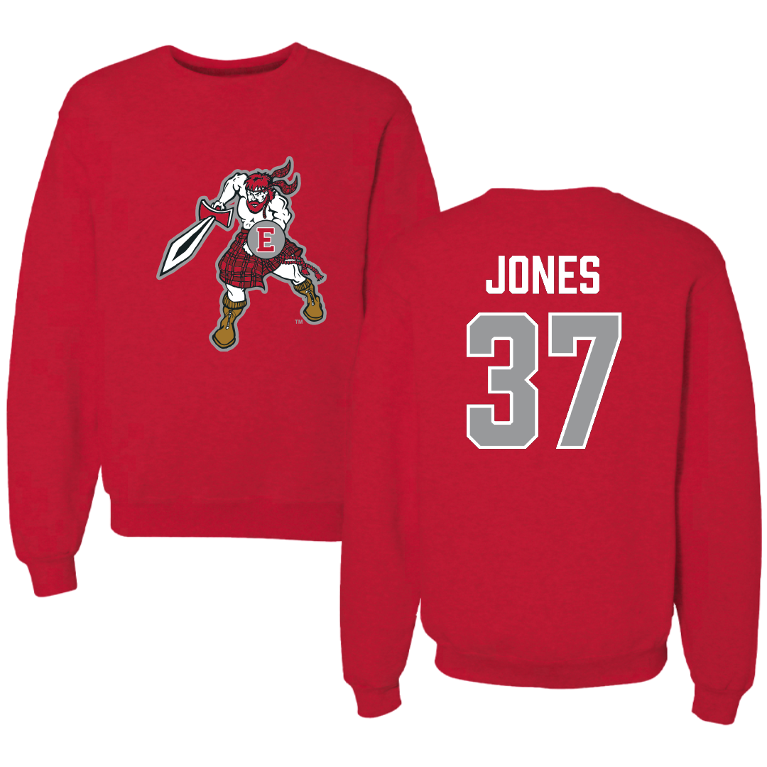 PennWest Edinboro Football Red Crewneck - #37 Amari Jones