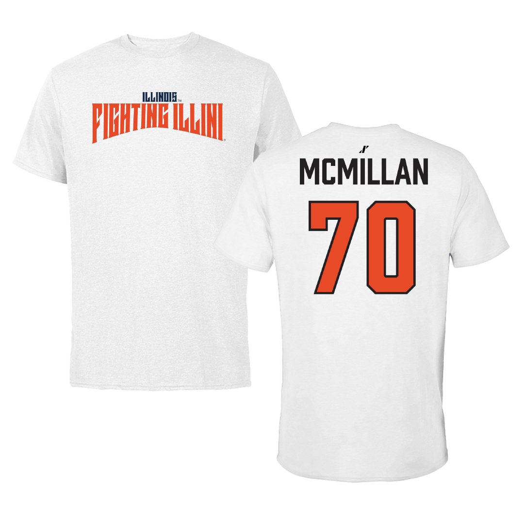 University of Illinois Football White Classic Tee - #70 Tyler McMillan