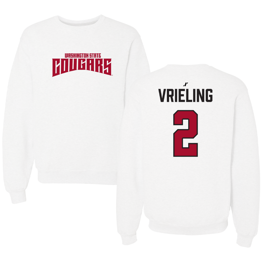 Washington State University Volleyball White Classic Crewneck - #2 Taryn Vrieling