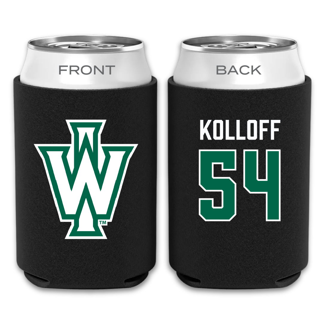 Illinois Wesleyan University Football Black Can Cooler - #54 Ethan Kolloff