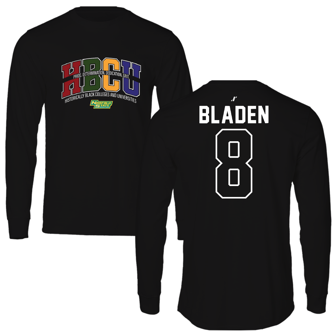 Norfolk State University Basketball Black HBCU Performance Long Sleeve - #8 Tyrel Bladen