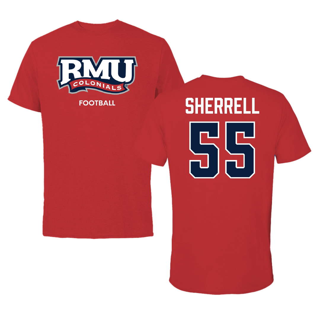 Robert Morris University Football Red Colonials Performance Tee - #55 Tayvon Sherrell