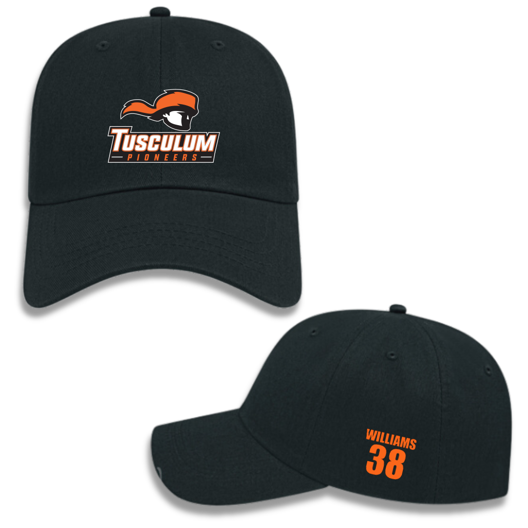 Tusculum University Football Black Hat - #38 Jeremiah Williams
