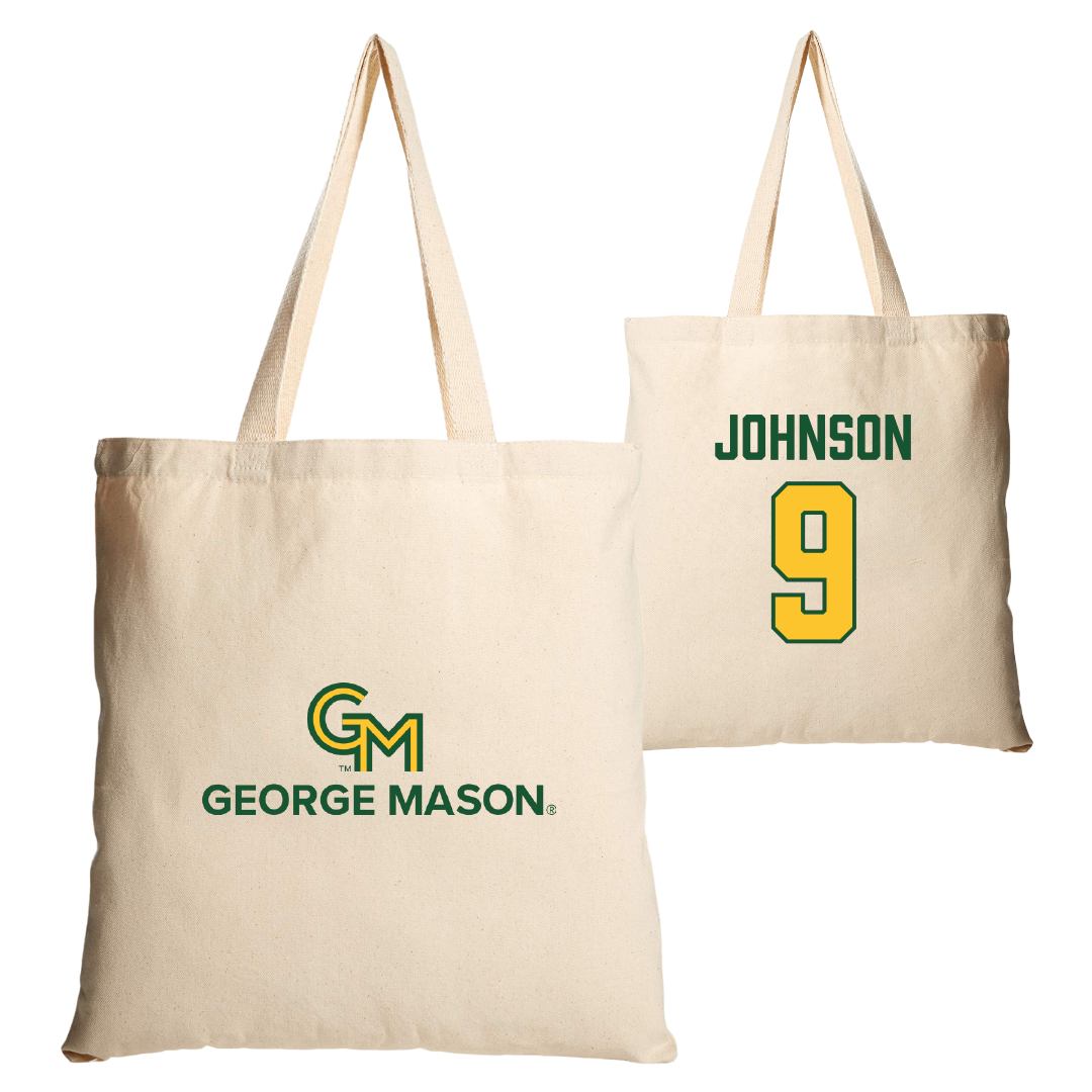 George Mason University Basketball Tan Canvas Tote Bag - #9 Kam Johnson