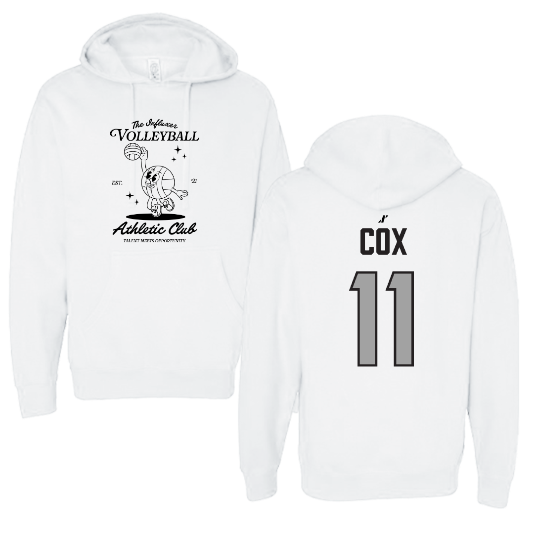 Volleyball White Influxer Athletic Club Hoodie - #11 Lacy Cox