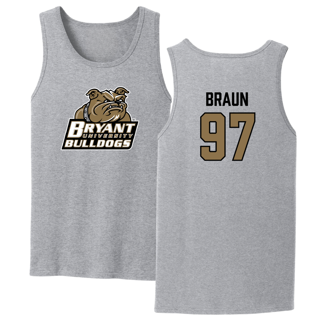 Bryant University Lacrosse Sport Gray Tank Top - #97 Cole Braun