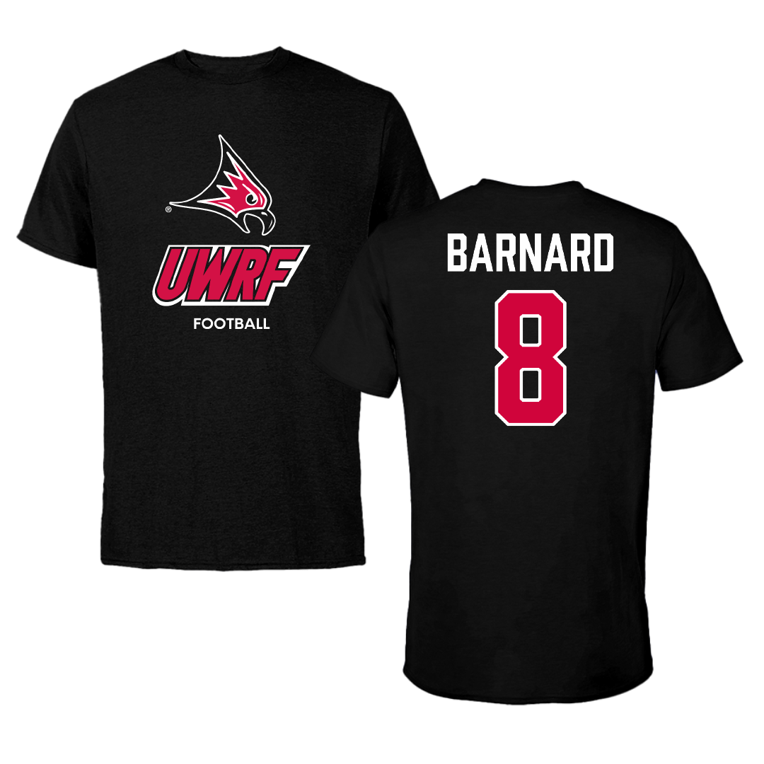 University of Wisconsin-River Falls Football Black Tee - #8 Jake Barnard