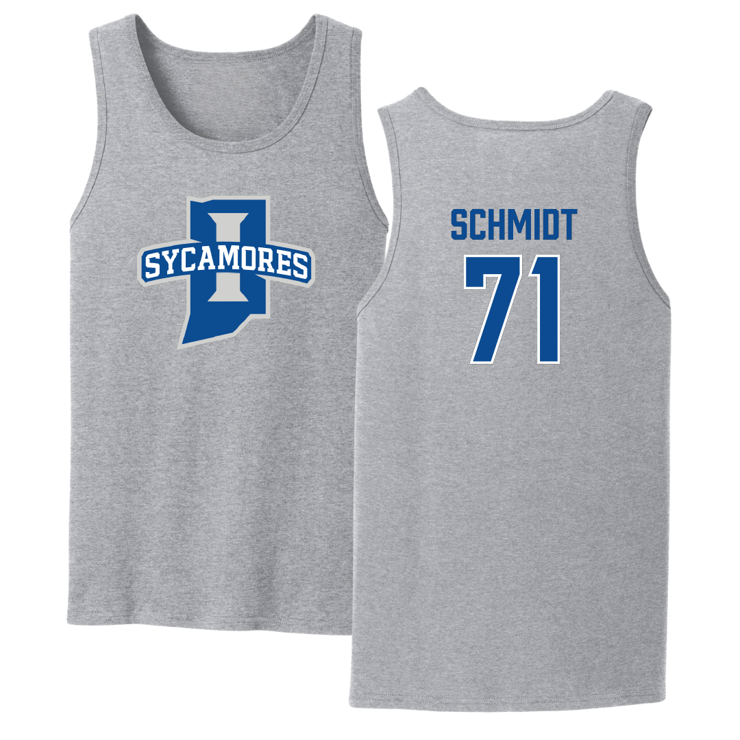 Indiana State University Football Sport Gray Tank Top - #71 Carter Schmidt