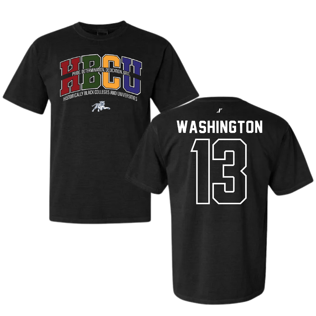 Jackson State University Volleyball Black HBCU Comfort Colors Tee - #13 Makenzie Washington