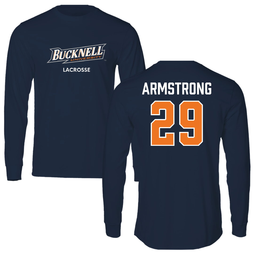 Bucknell University Lacrosse (M) Navy Long Sleeve - #29 Thomas Armstrong