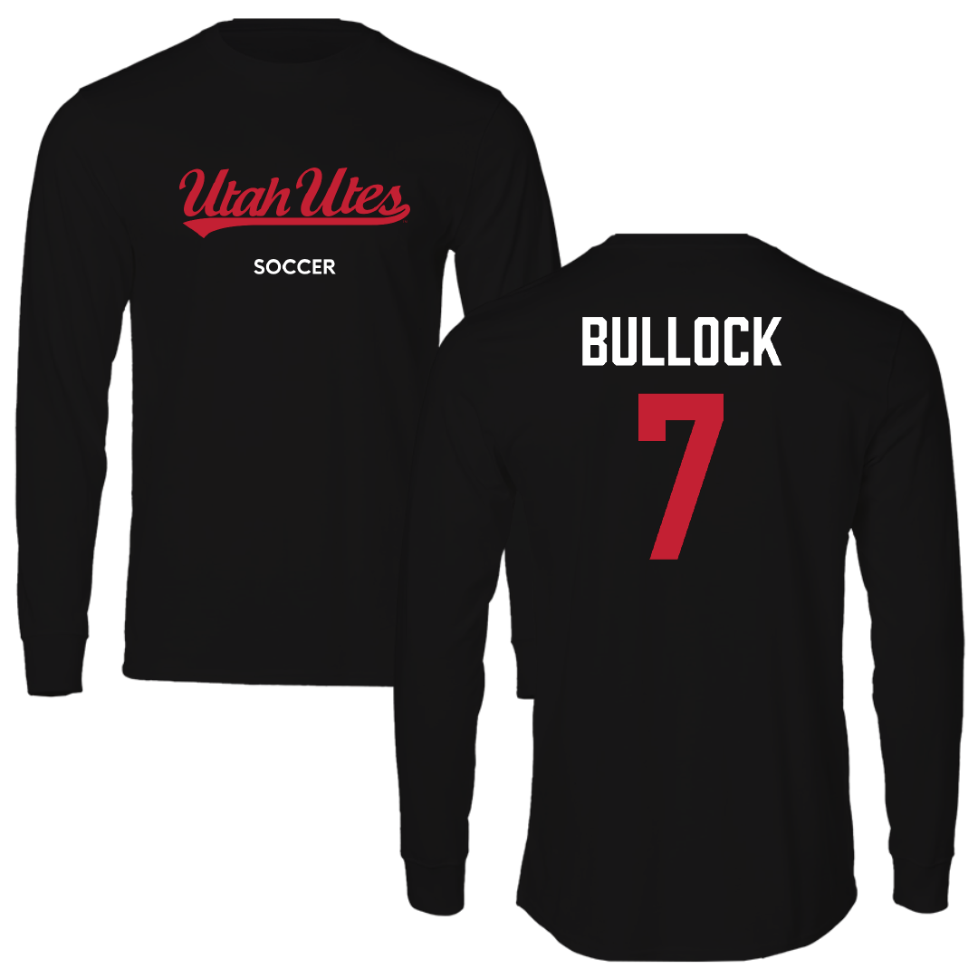 University of Utah Soccer (W) Black Utes Performance Long Sleeve - #7 Kelly Bullock