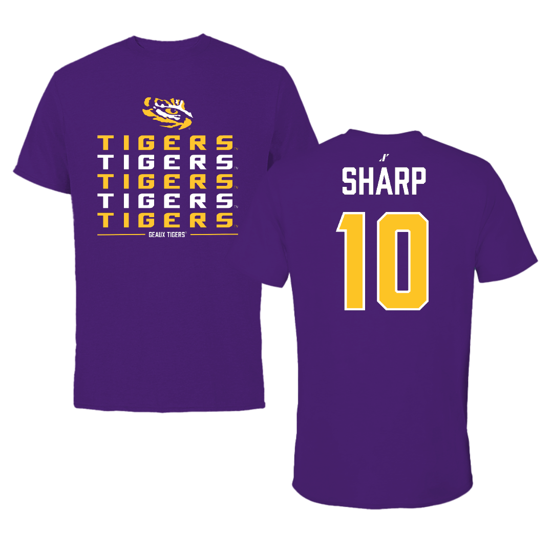 Louisiana State University Football Purple General Tee - #10 Bauer Sharp