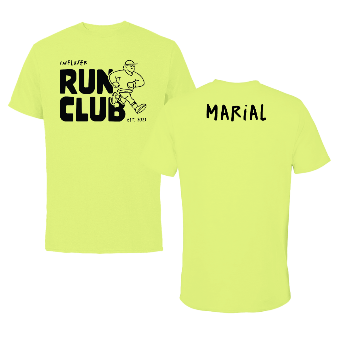 University of Wisconsin-River Falls TF and XC Safety Yellow Influxer Run Club Performance Tee - Yaih Marial