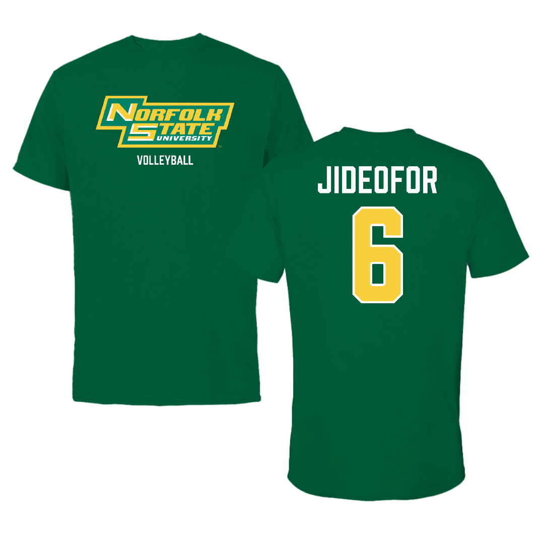 Norfolk State University Volleyball (W) Green Tee - #6 Adlene Jideofor