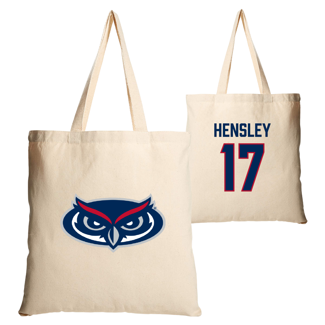 Florida Atlantic University Volleyball Tan Canvas Tote Bag - #17 Victoria Hensley