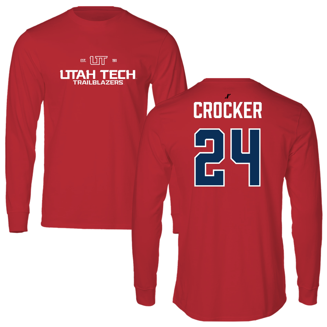 Utah Tech University Basketball Red General Performance Long Sleeve - #24 Lauren Crocker