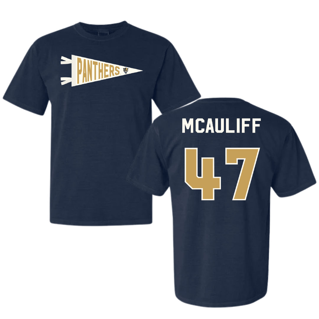 Florida International University Baseball Navy Pennant Comfort Colors Tee - #47 Daniel McAuliff