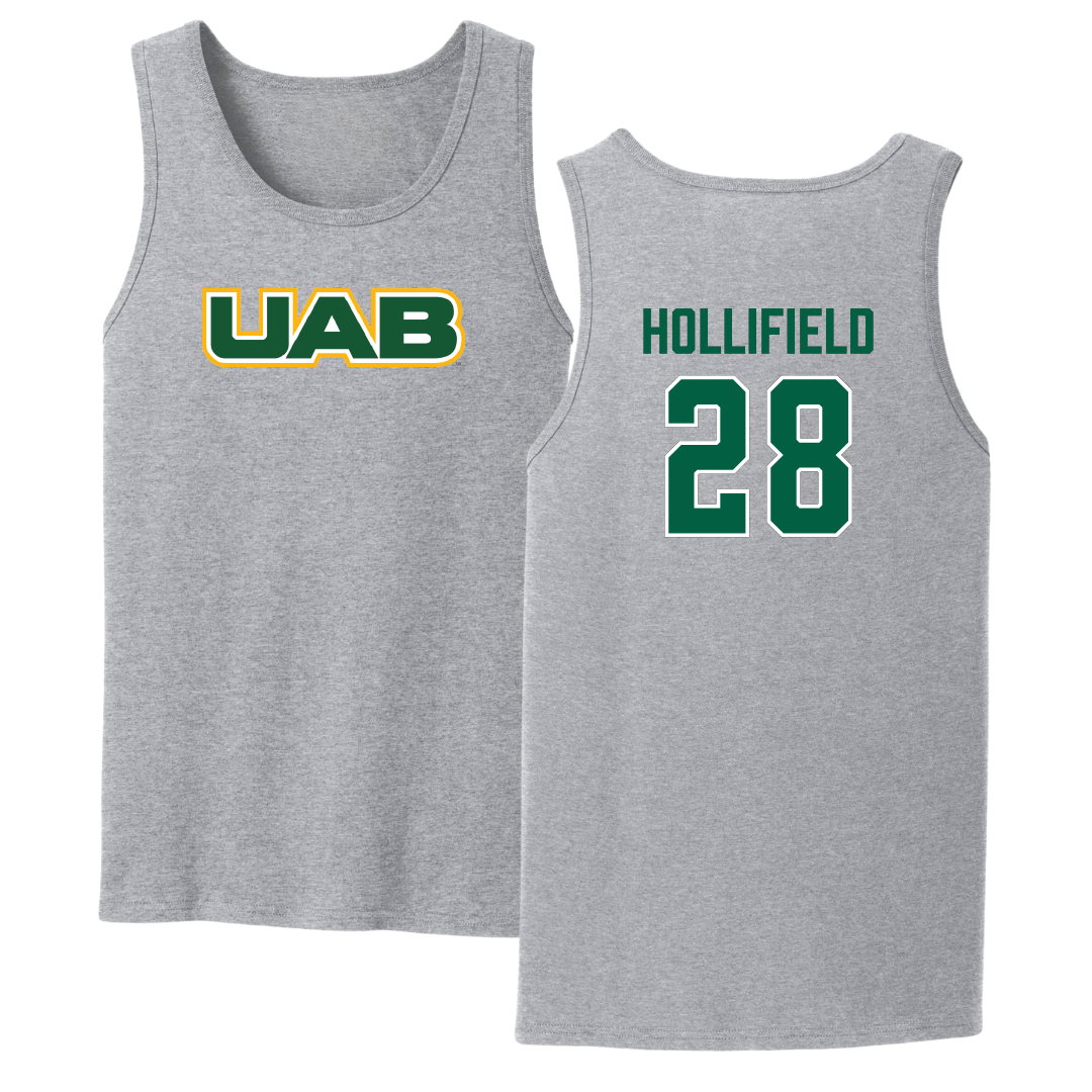 University of Alabama at Birmingham Baseball Sport Gray Tank Top - #28 Nicholas Hollifield