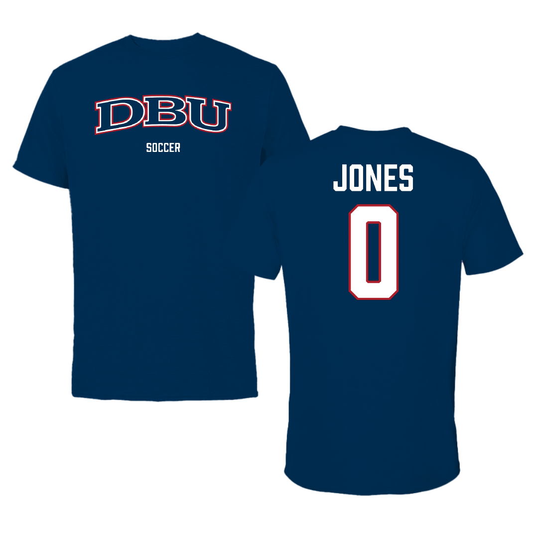 Dallas Baptist University Soccer (W) Navy Performance Tee - #0 Samantha Jones