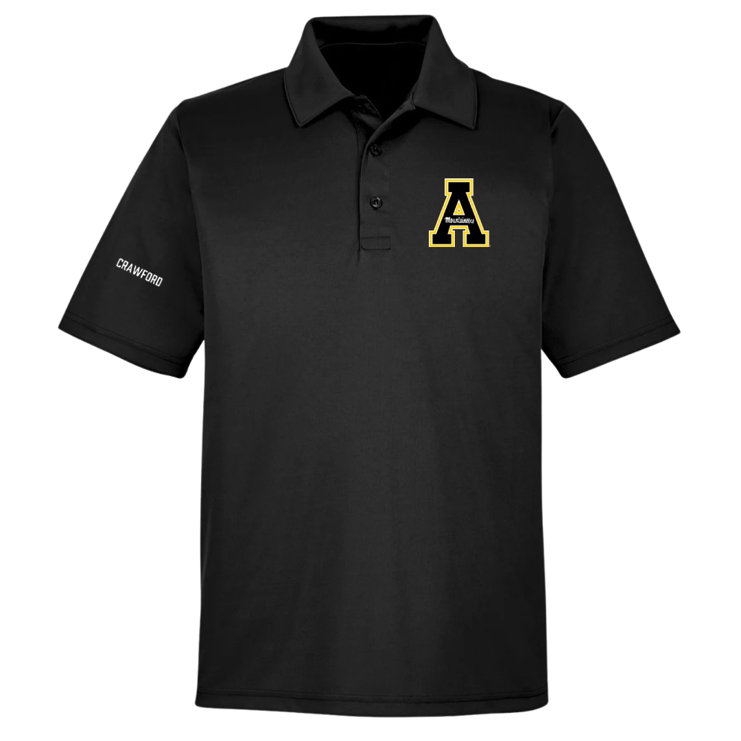 Appalachian State University TF and XC Black Polo - Deuce Crawford
