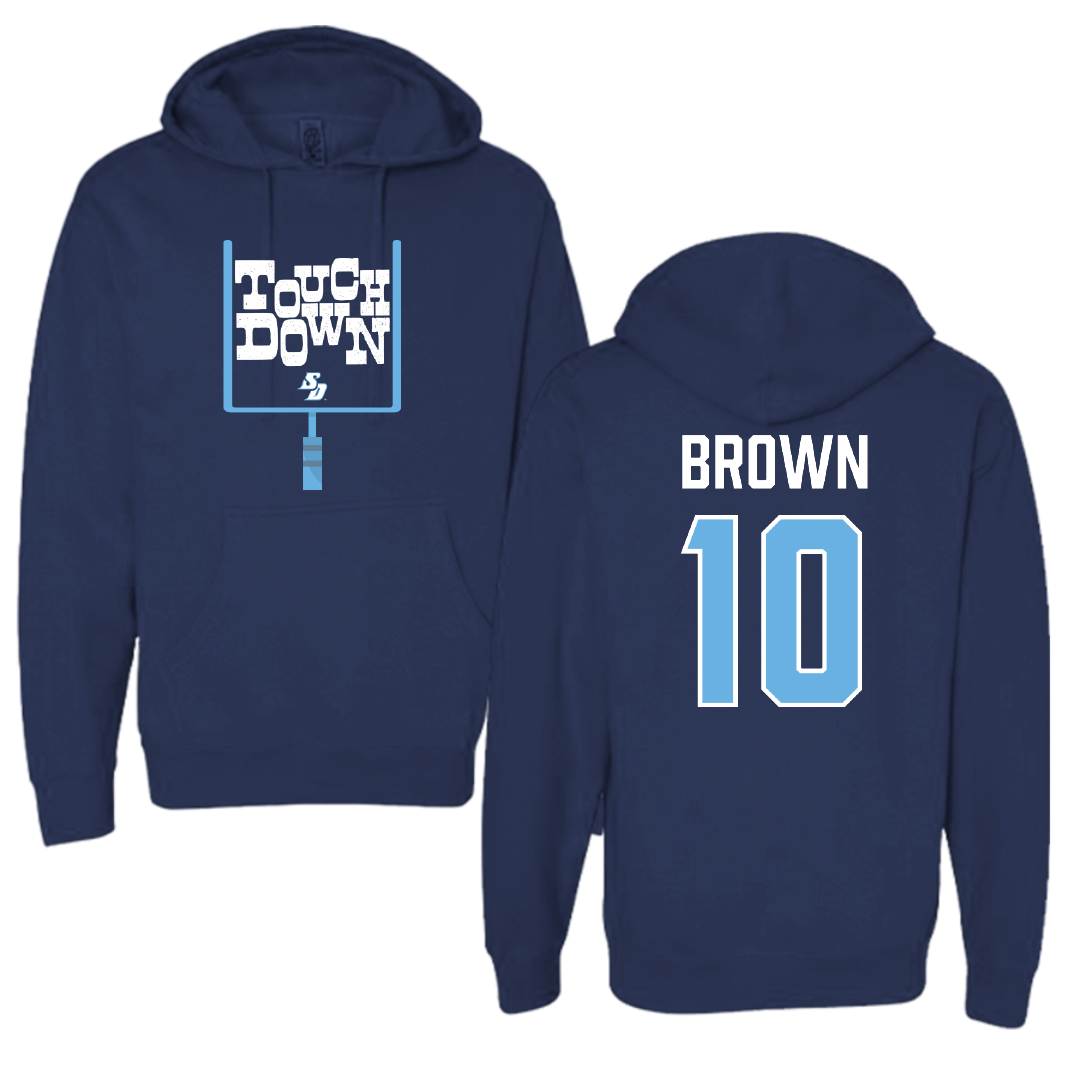 University of San Diego Football Navy Touchdown Hoodie - #10 Nathan Brown