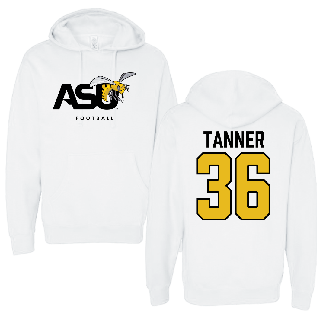 Alabama State University Football White ASU Hoodie - #36 Brandon Tanner