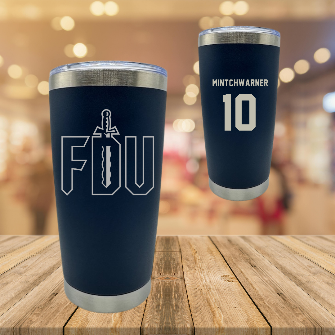 Fairleigh Dickinson University-Metropolitan Campus Lacrosse Navy Stainless Steel Tumbler - #10 Lane Mintchwarner