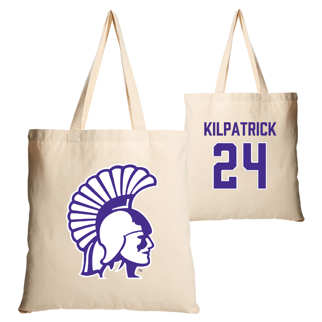 Winona State University Basketball Tan Canvas Tote Bag - #24 Emmaline Kilpatrick