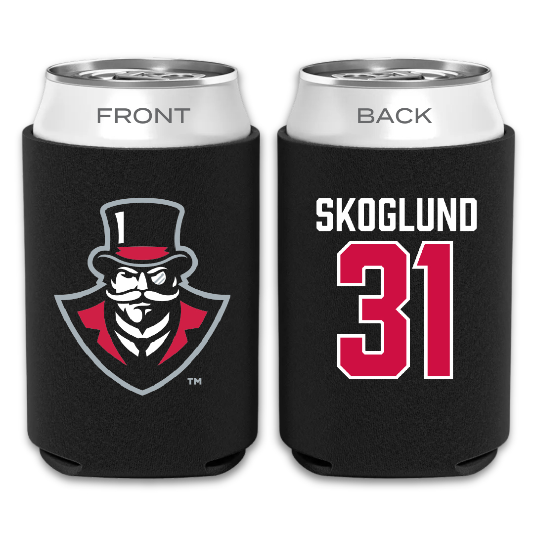 Austin Peay State University Football Black Can Cooler - #31 Austin Skoglund