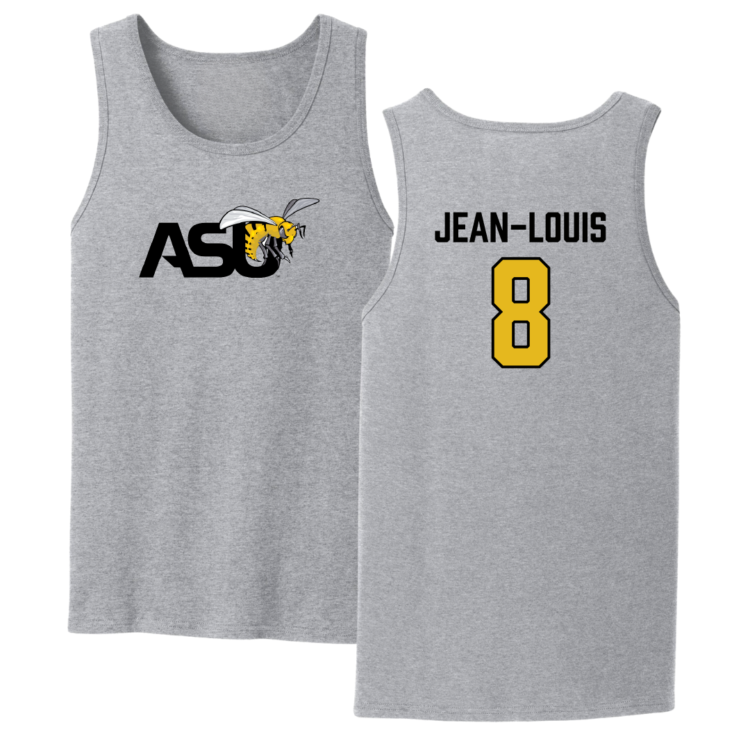 Alabama State University Football Sport Gray Tank Top - #8 Rhoody Jean-Louis
