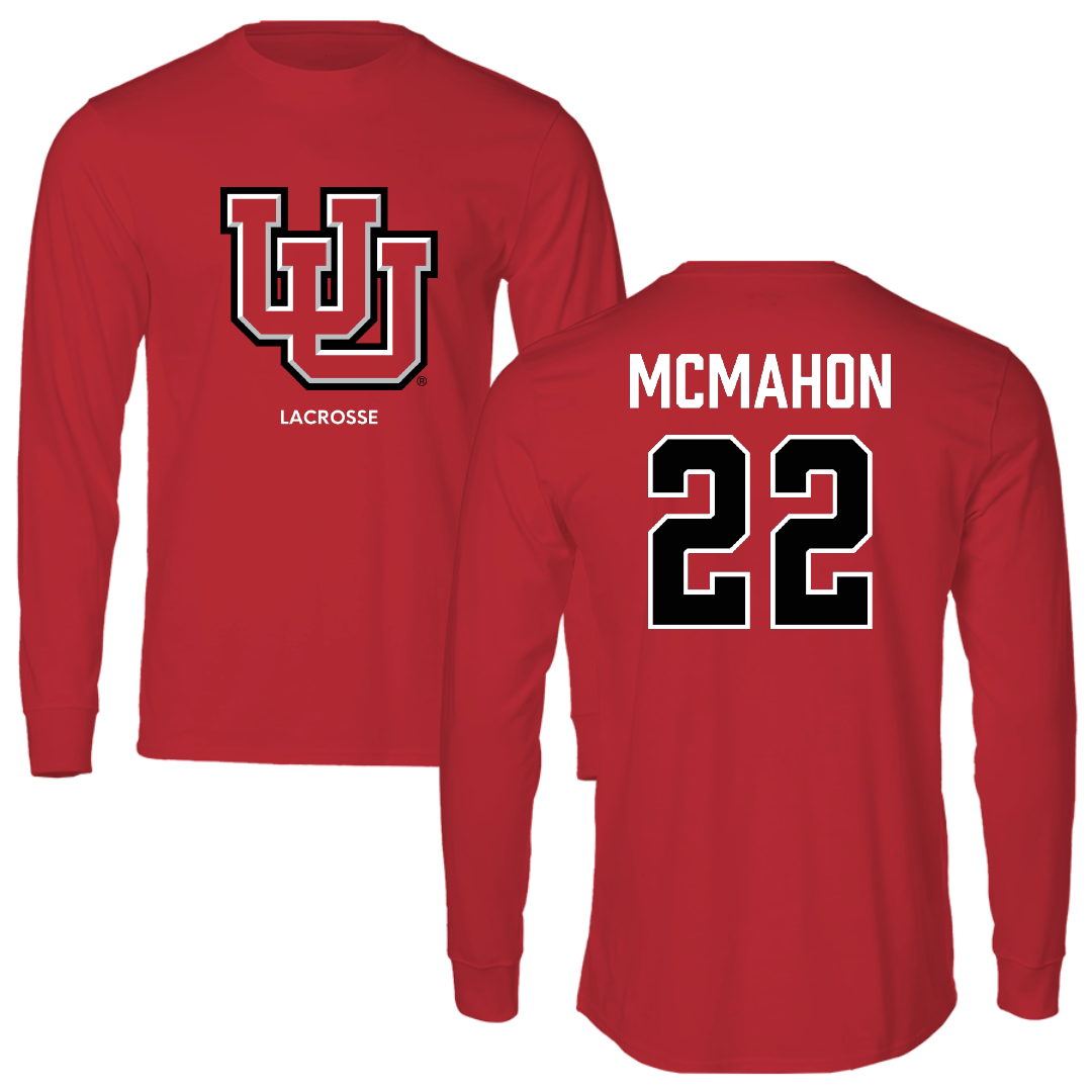 University of Utah Lacrosse (M) Red Block Long Sleeve - #22 MJ McMahon