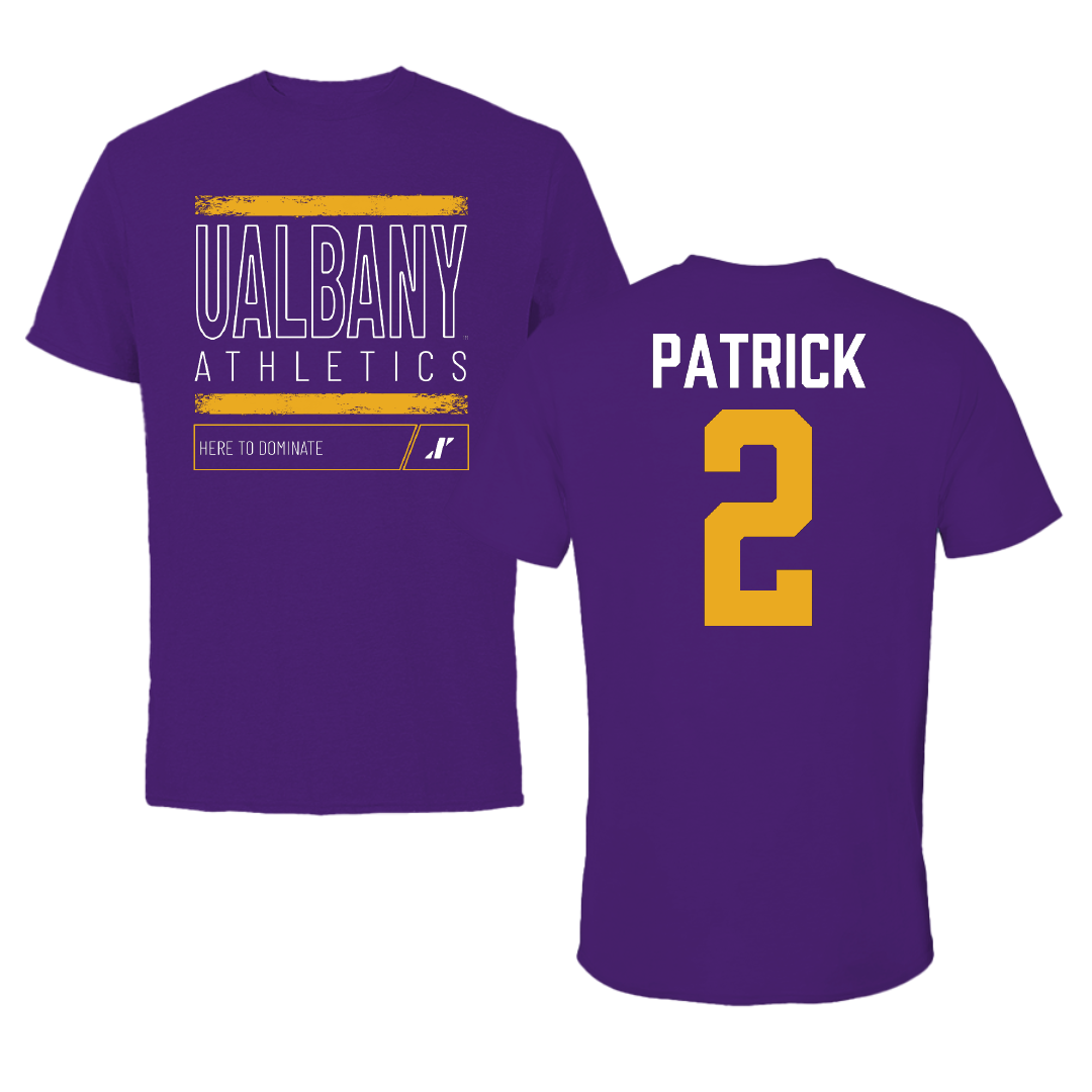 University at Albany Football Purple Dominate Performance Tee - #2 Denzel Patrick