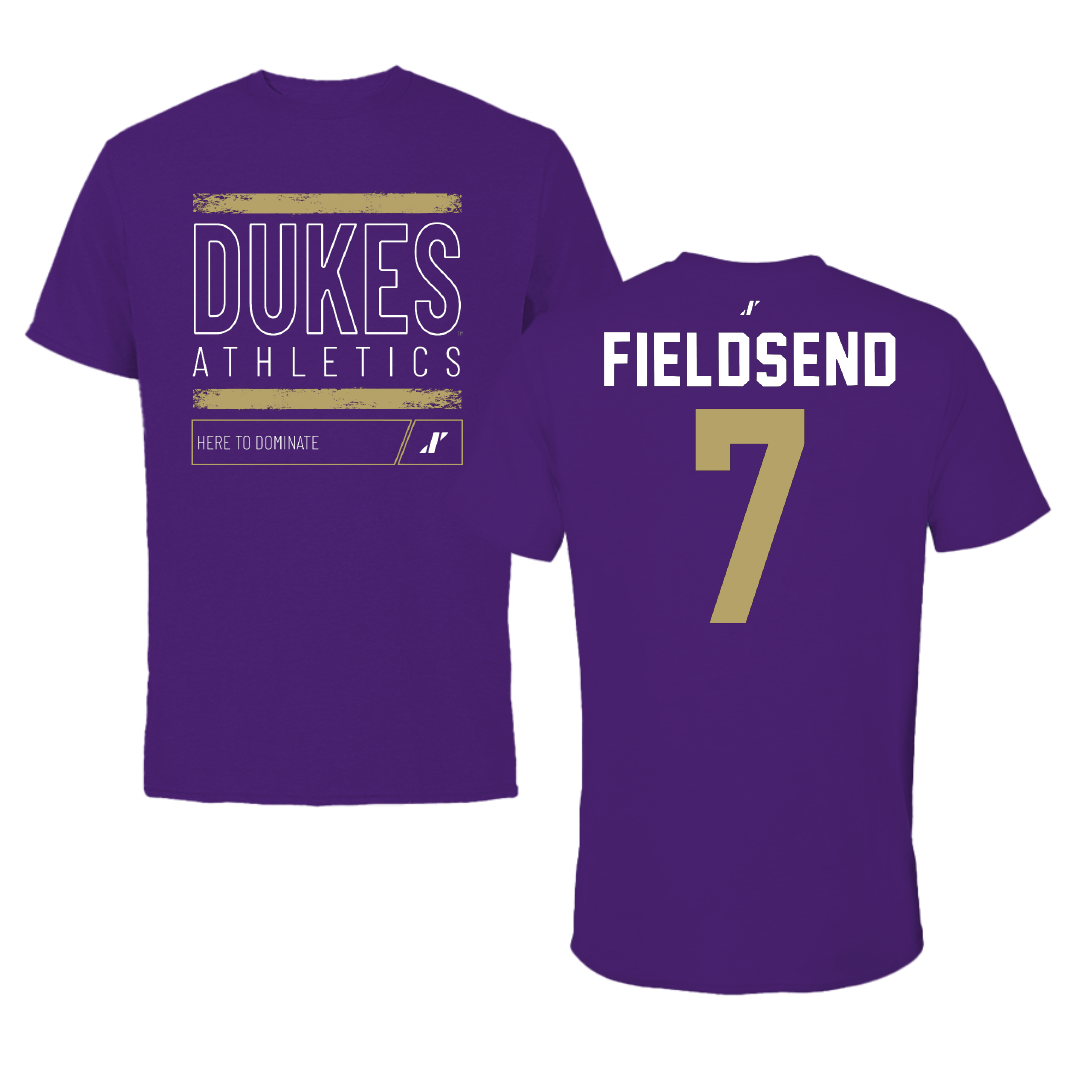 James Madison University Soccer Purple Dominate Performance Tee - #7 Jeanette Fieldsend