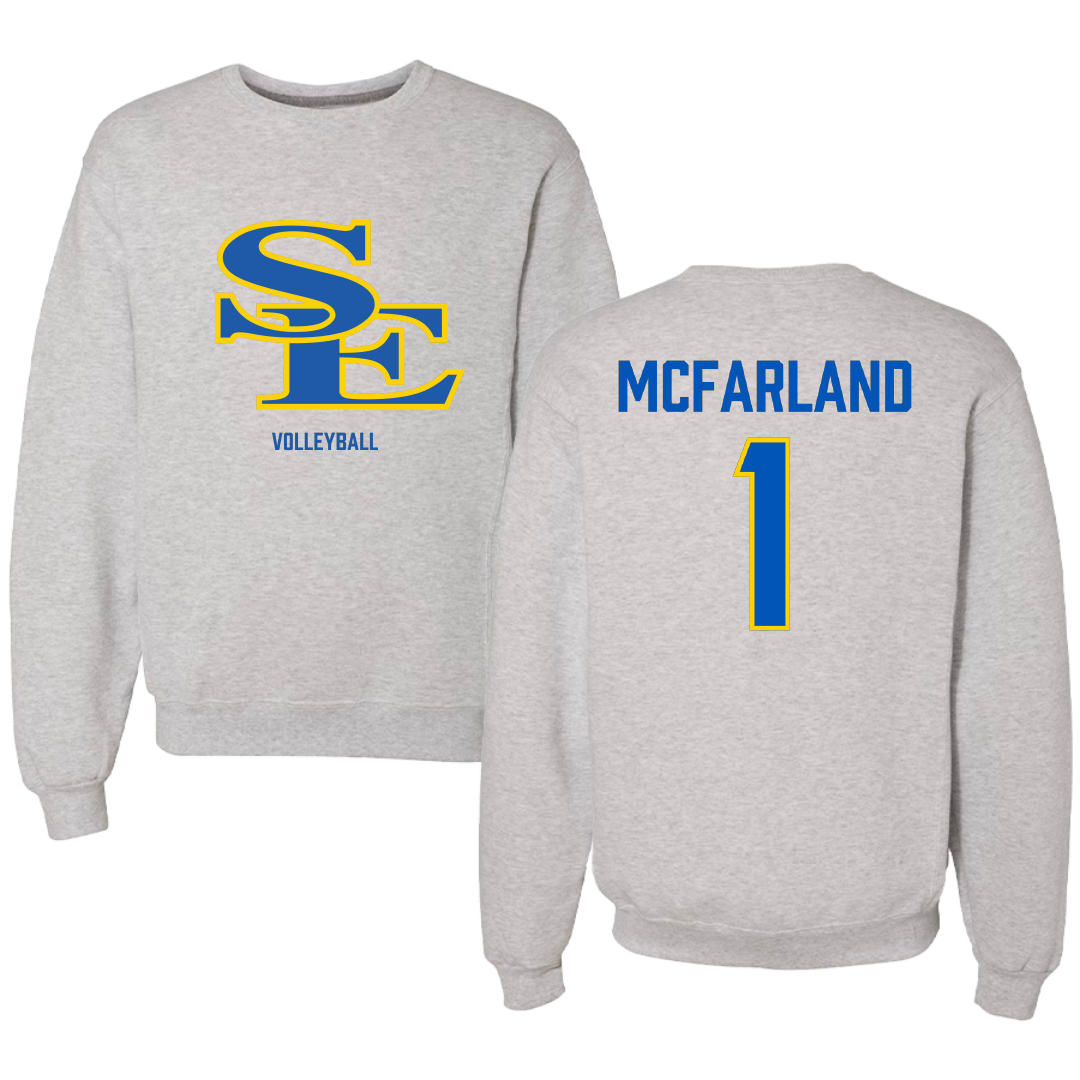 Southeastern Oklahoma State University Volleyball Gray Crewneck - #1 Riley McFarland