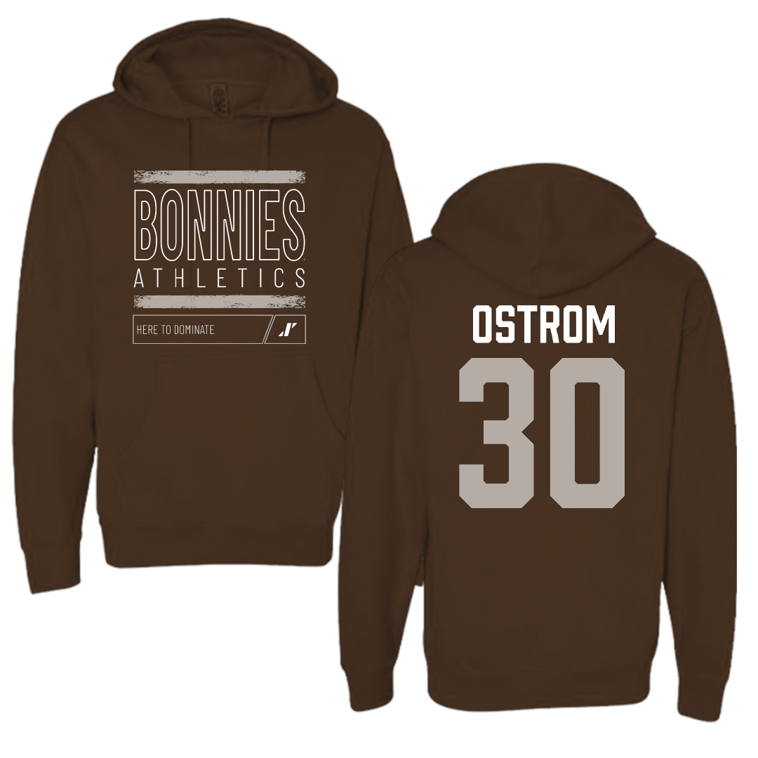 St. Bonaventure University Basketball Brown Dominate Hoodie - #30 Broek Ostrom