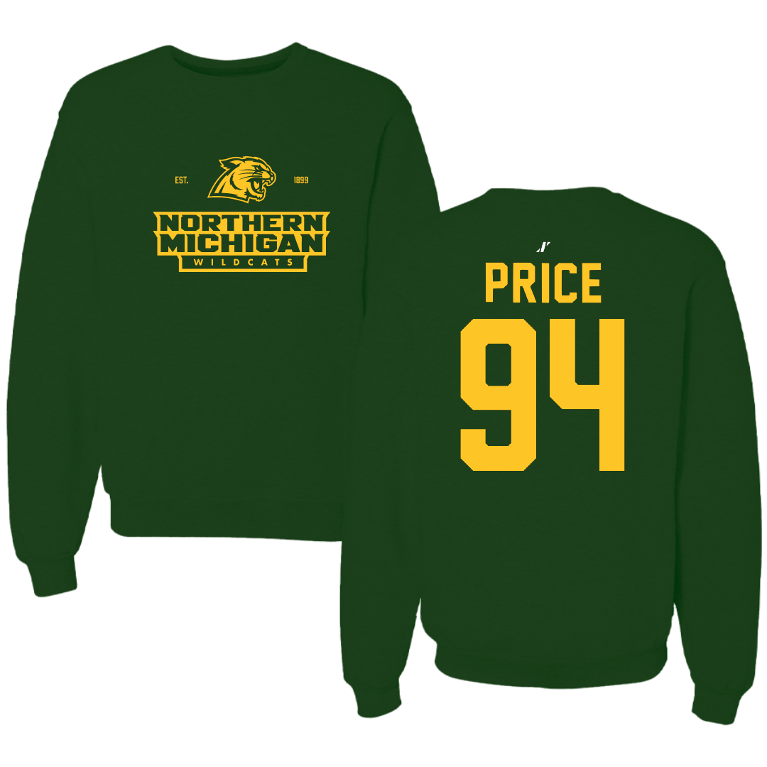 Northern Michigan University Football Forest Green General Crewneck - #94 Jake Price