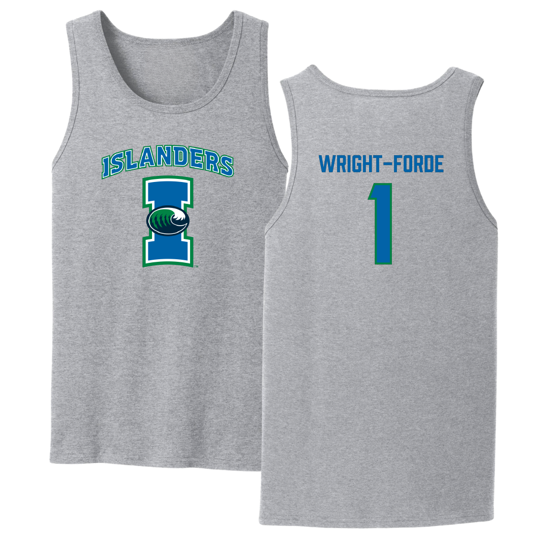 Texas A&M University-Corpus Christi Basketball Sport Gray Tank Top - #1 Dian Wright-Forde