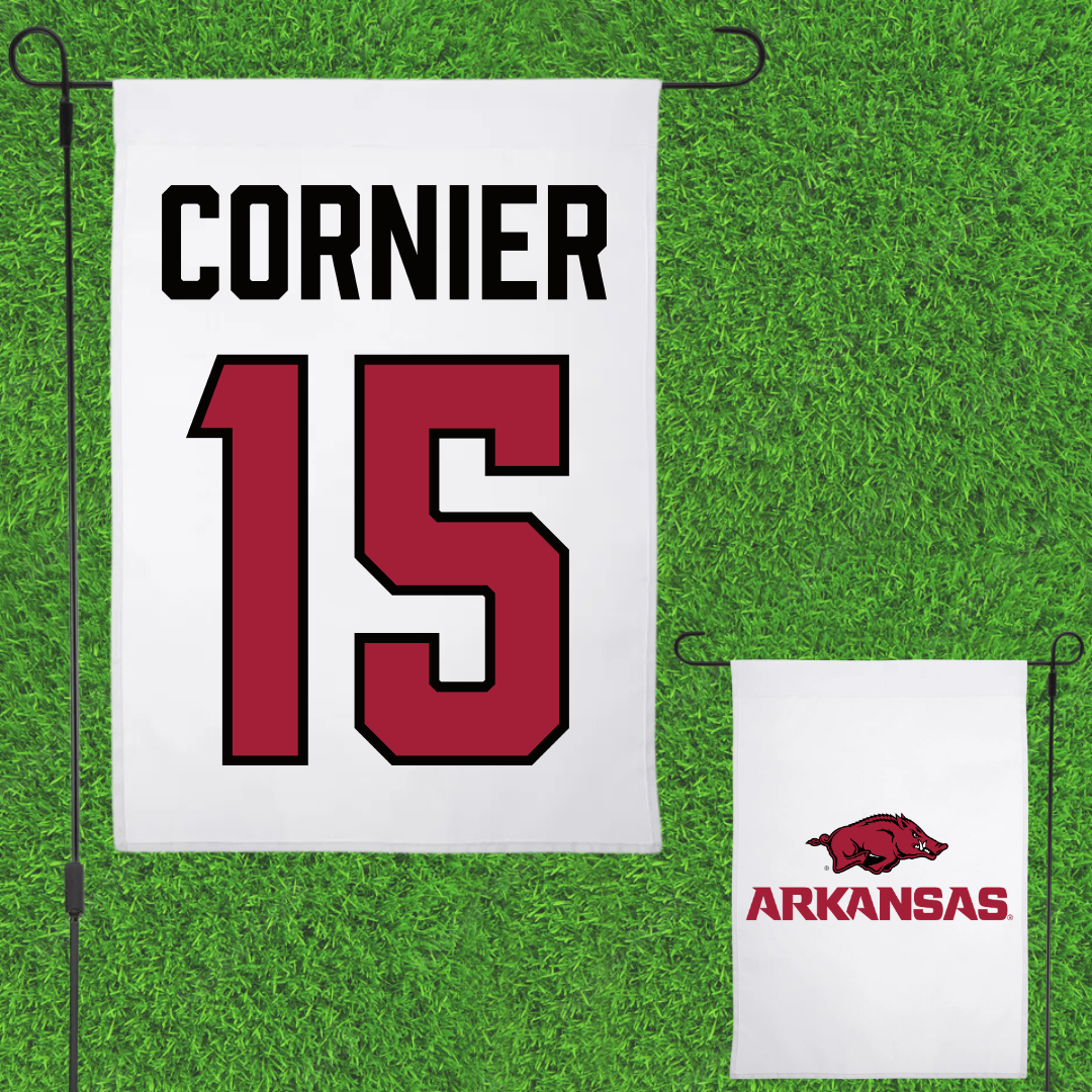 University of Arkansas Volleyball (W) White Garden Flag - #15 Gabriela Cornier