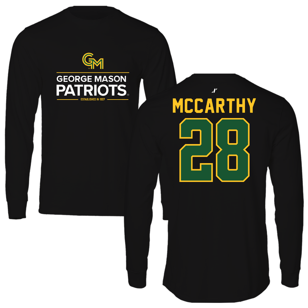 George Mason University Baseball Black General Performance Long Sleeve - #28 Dylan McCarthy