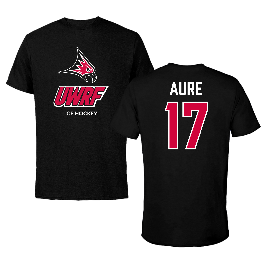 University of Wisconsin-River Falls Ice Hockey (W) Black Performance Tee - #17 MaKenna Aure