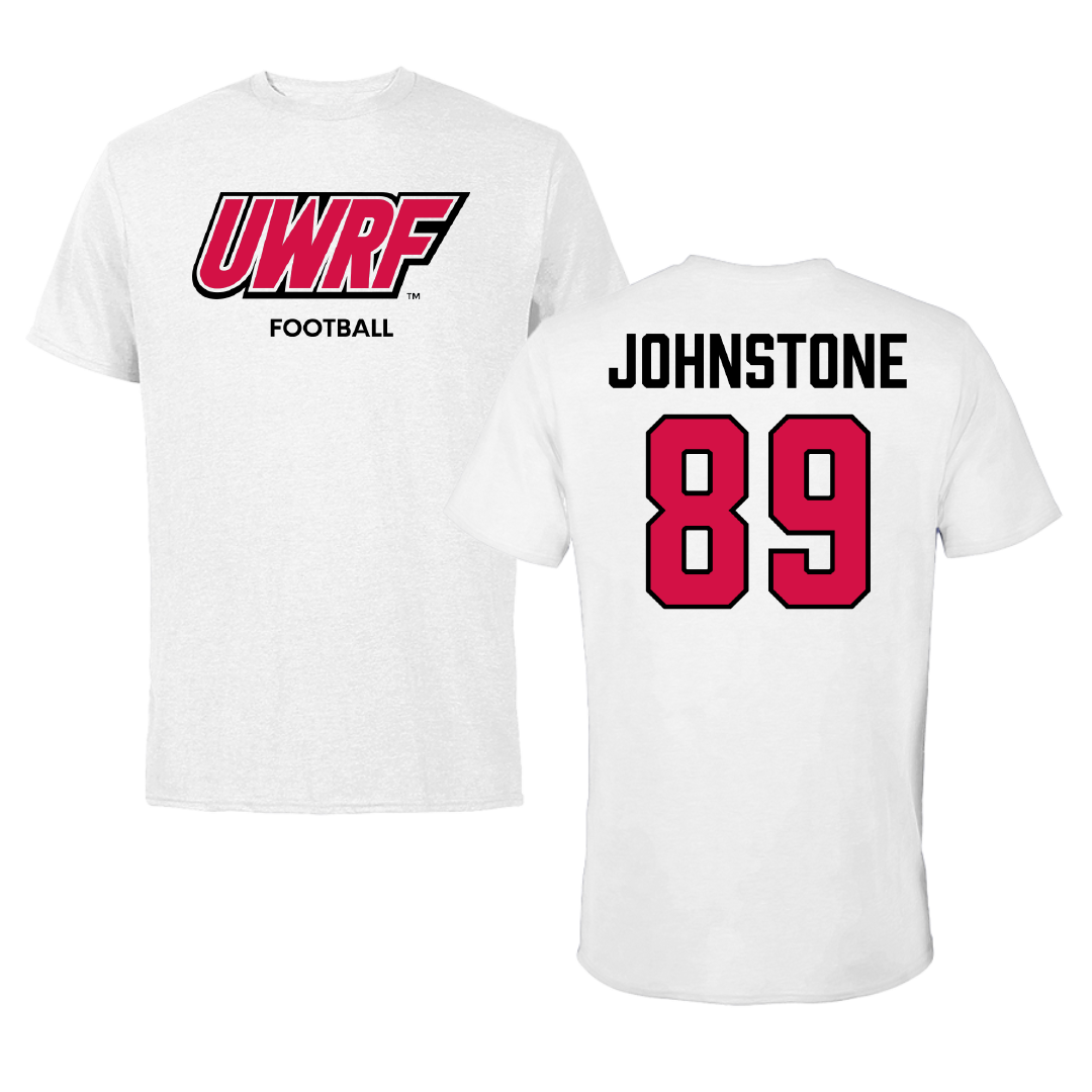 University of Wisconsin-River Falls Football White Block Performance Tee - #89 Adam Johnstone